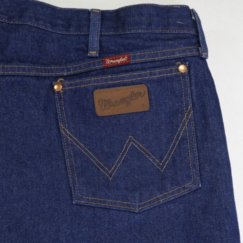 Wrangler Jeans Mens 46x34 Blue Denim Dark Wash Cowboy Cut Rodeo Western - Picture 5 of 7